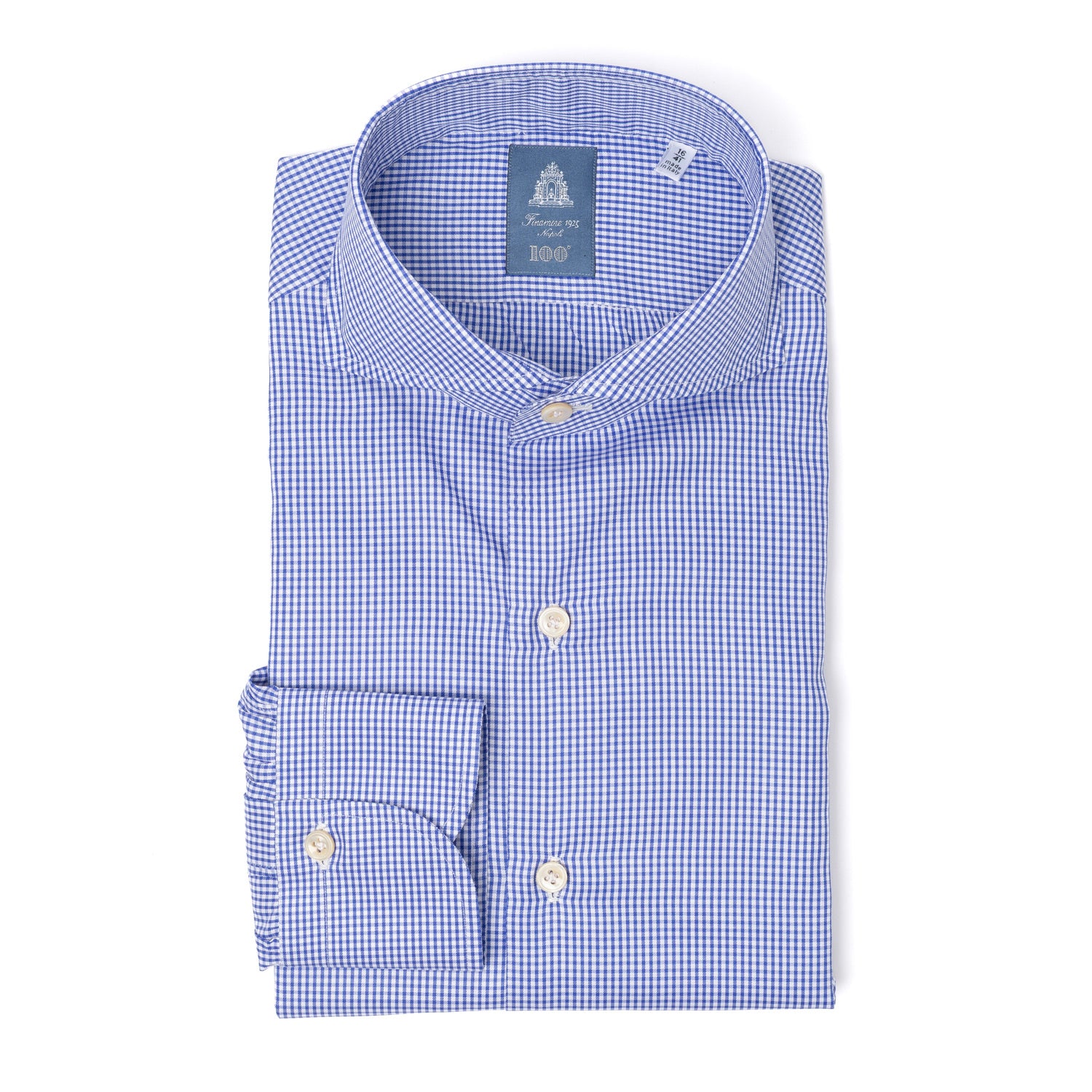Hand-Sewn Shirt "Piccolo Vichy" made from pure Cotton by Alumo - Collo Sergio